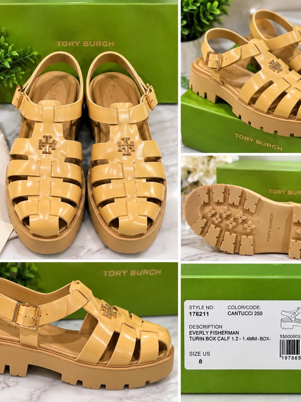 Tory Burch Kids Everly Fisherman Sandals in Tan